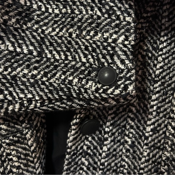 RAG & BONE Ames Linton Blazer Jacket Black White Herringbone Tweed Size 12 EUC - Picture 15 of 16